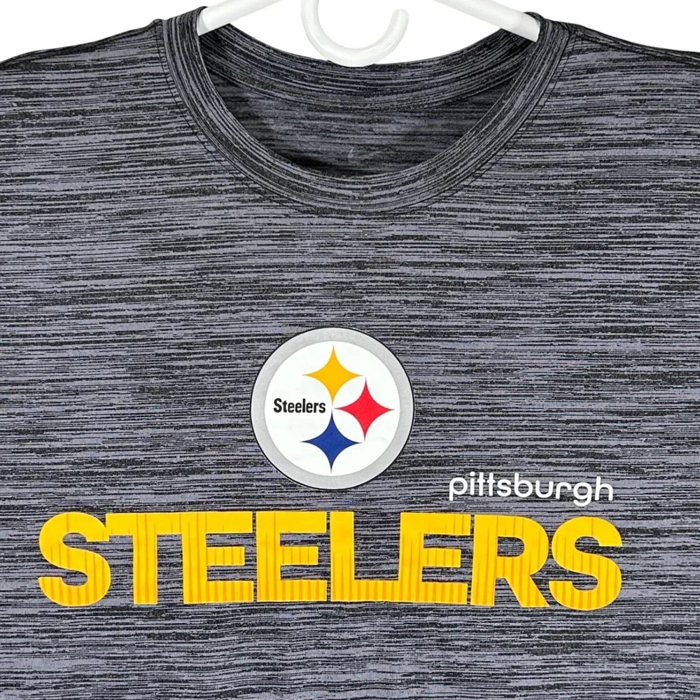 Nike Dri-FIT Pittsburgh Steelers Shirt Mens Large Gray Heathered NFL Tee